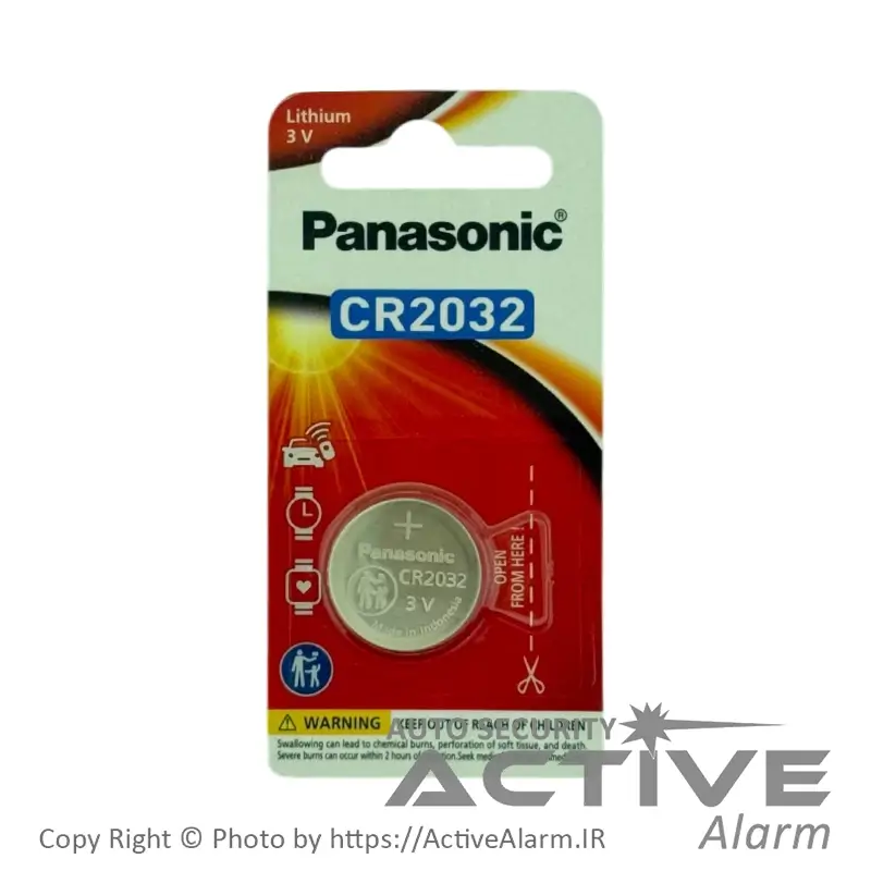باطری سکه‌ای پاناسونیک مدل CR2032 لیتیوم ۳ ولت تکی