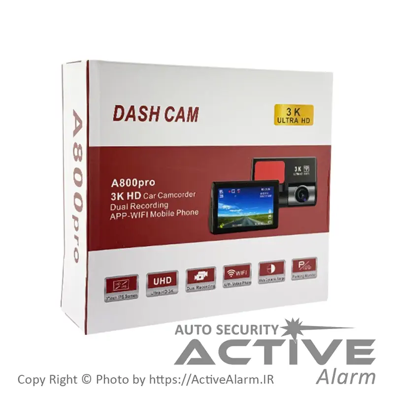 دوربین ثبت وقایع DashCam مدل A800-Pro دو دوربین