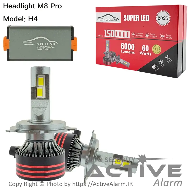 هدلایت و چراغ LED خودرو Stellar مدل S8 Pro