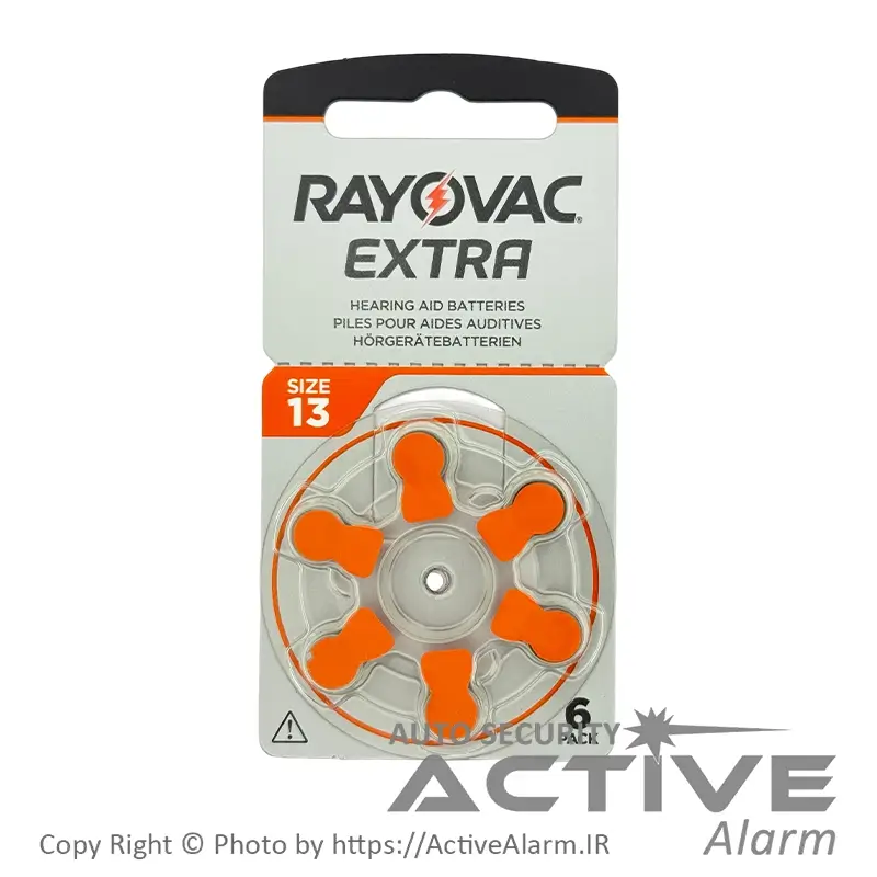 باتری سمعک ریوواک RAYOVAC مدل ZA-13 (بسته ۶ تایی)