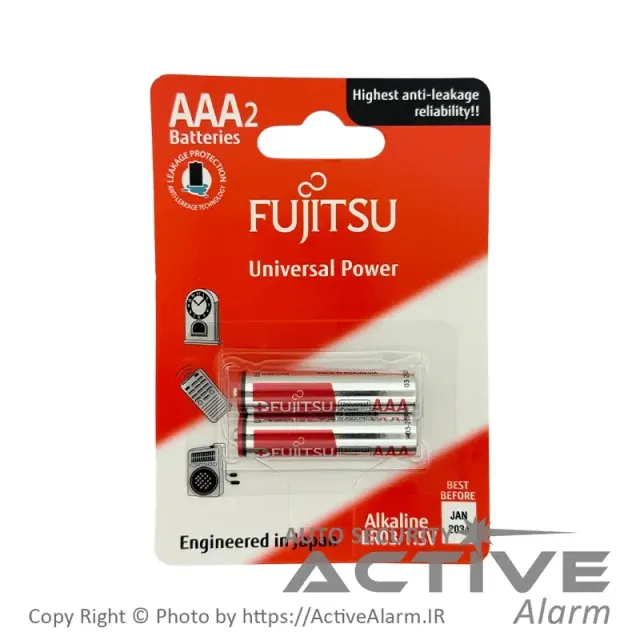 باتری نیم‌قلمی فوجیتسو Fujitsu AAA آلکالاین 1.5 ولت (LR03)
