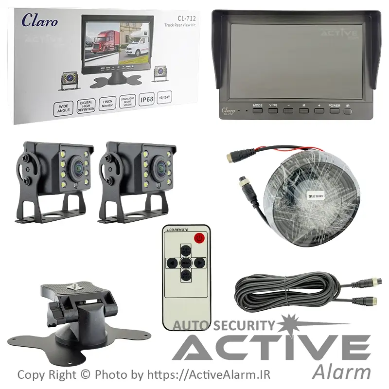 دوربین ثبت وقایع کامیون کلارو Claro مدل CL-712 [دو دوربین]